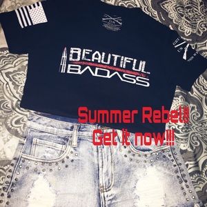 Bling-out & Ripped Shorts & Shirt Summer Ready!
